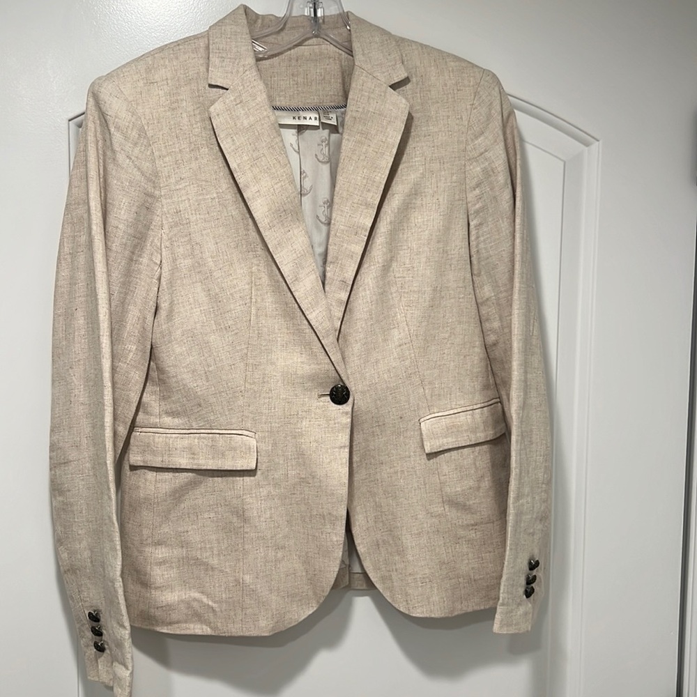 Kenar Linen Blazer in Sandy Beige